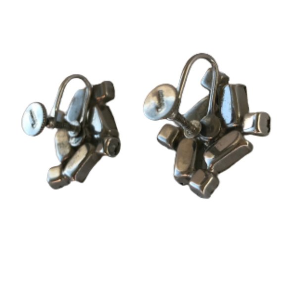 Vintage Sherman Clear Crystal Rhinestone Earrings - Picture 4 of 6